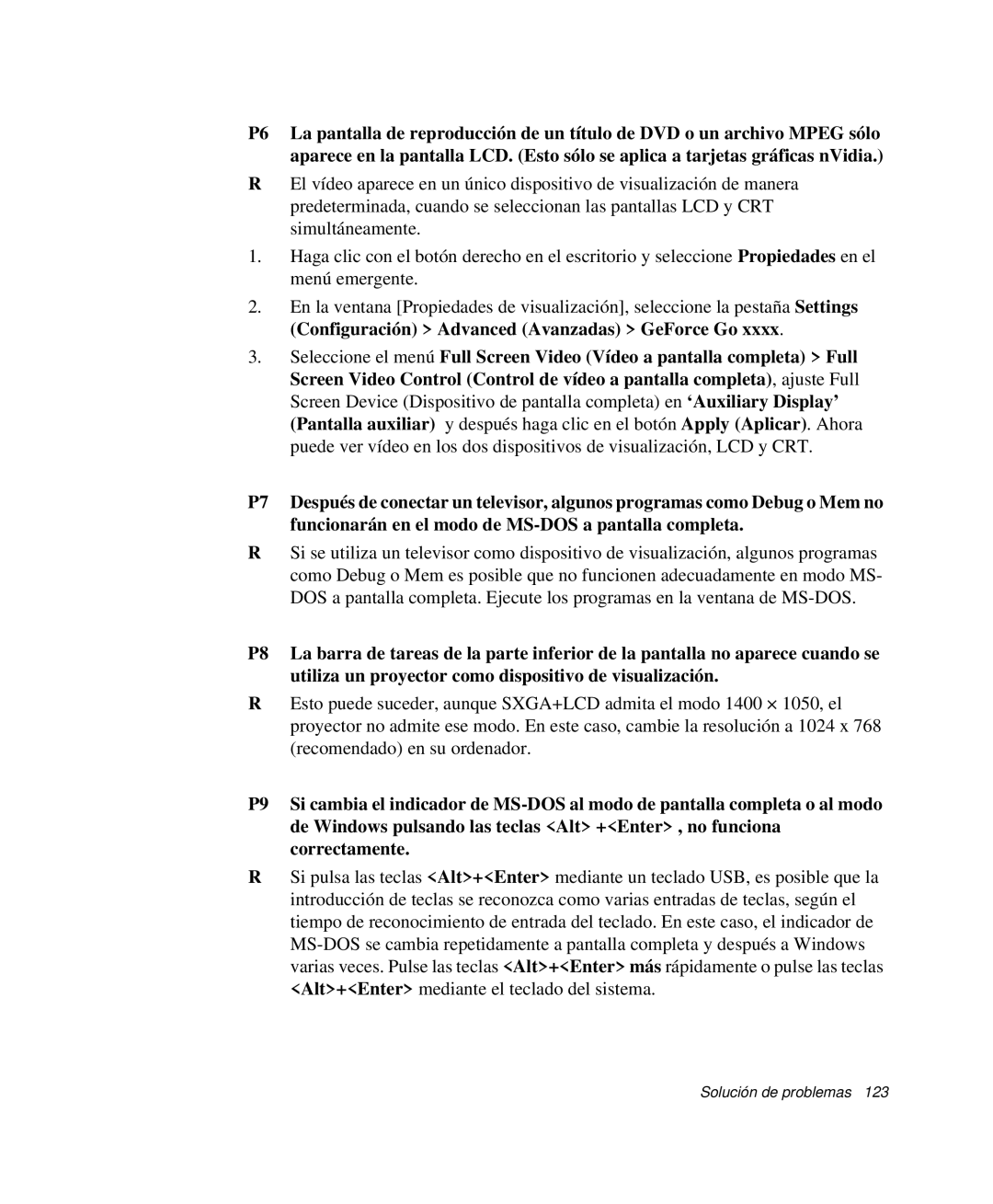 Samsung NP-P50CV02/SES, NP-P50KV00/SES, NP-P50K000/SES, NP-P50CV01/SES, NP-P50T000/SES manual Solución de problemas 