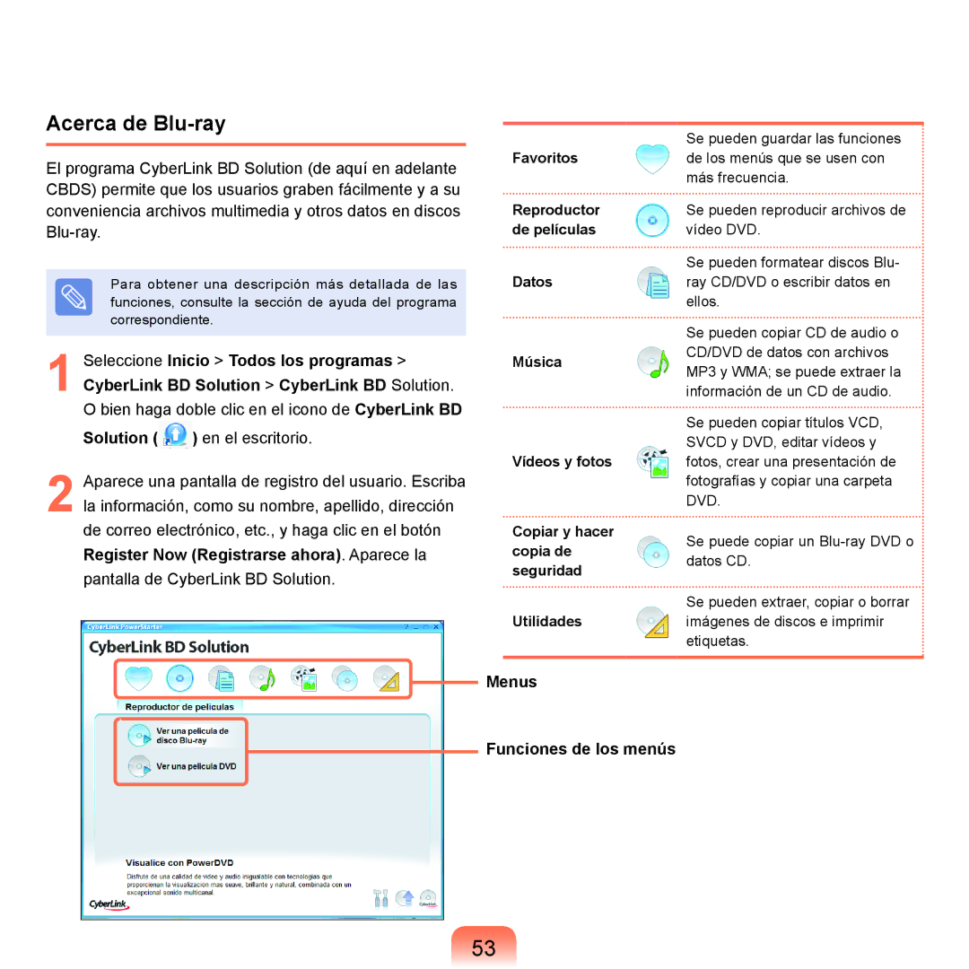 Samsung NP-P55ZBM/SES, NP-P55/V01/SES, NP-P55CV01/SES, NP-P55TV01/SES, NP-P55T000/SES, NP-P55CV02/SES manual Acerca de Blu-ray 