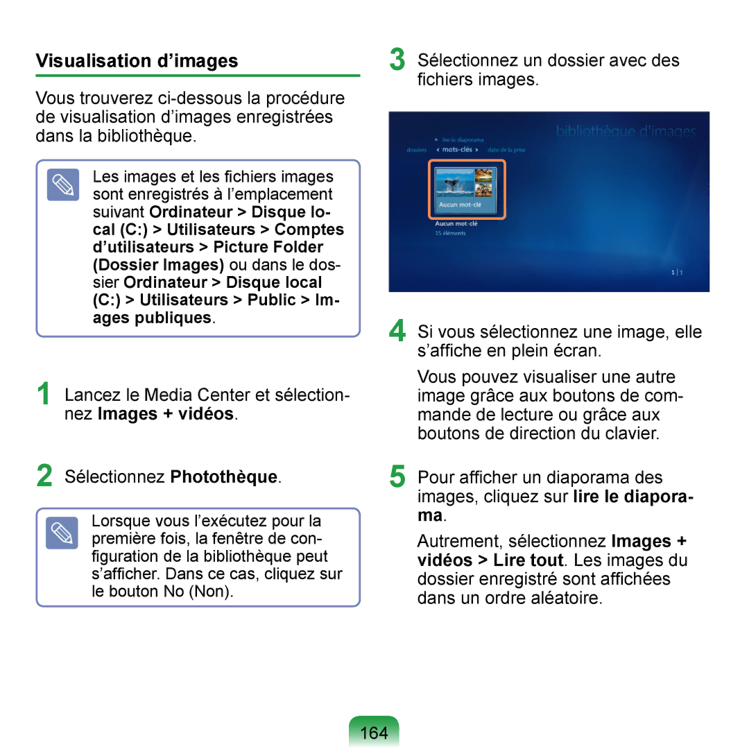 Samsung NP-Q1-M000/SEF, NP-Q1-V000/SEF, NP-Q1-V004/SEI manual Visualisation d’images 