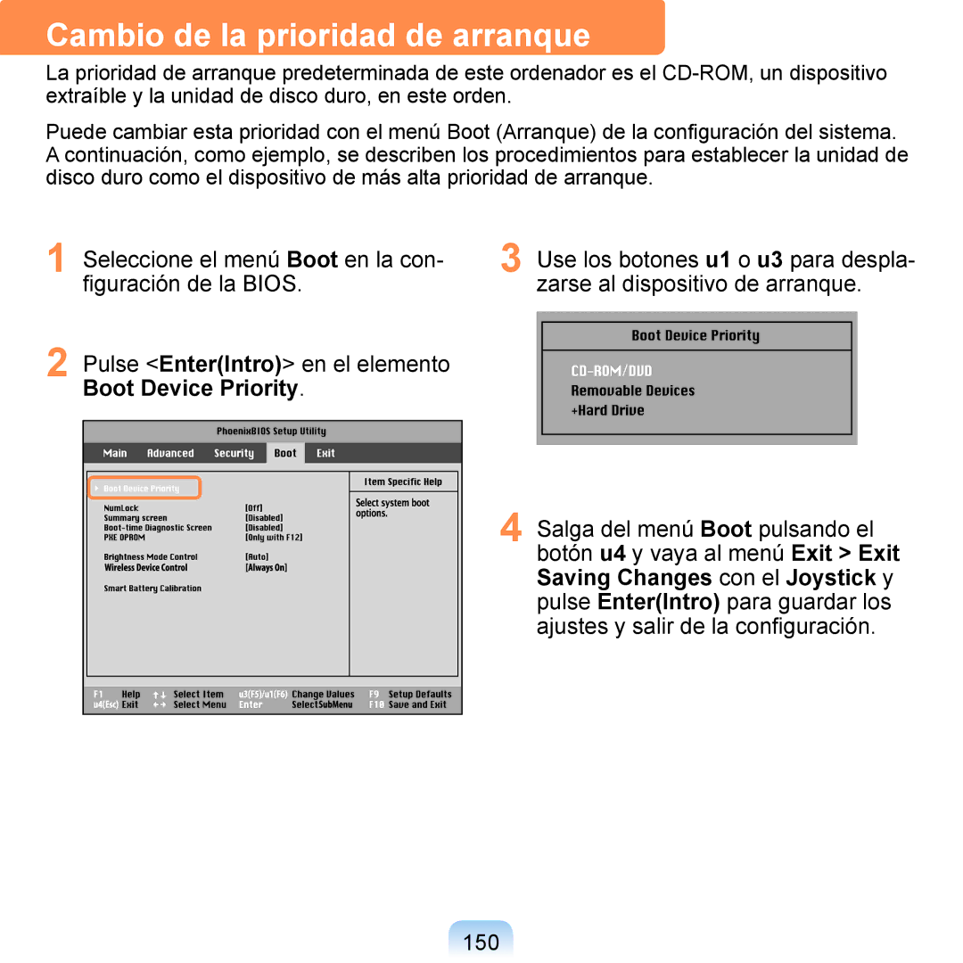 Samsung NP-Q1-V005/SEI, NP-Q1-V000/SES, NP-Q1-M000/SES manual Cambio de la prioridad de arranque 