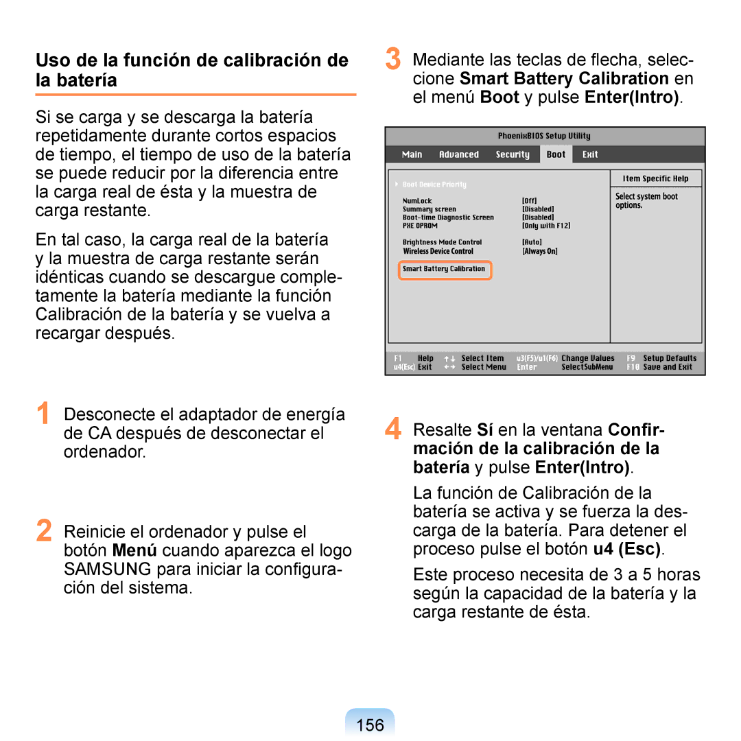 Samsung NP-Q1-V005/SEI, NP-Q1-V000/SES, NP-Q1-M000/SES manual Uso de la función de calibración de la batería 