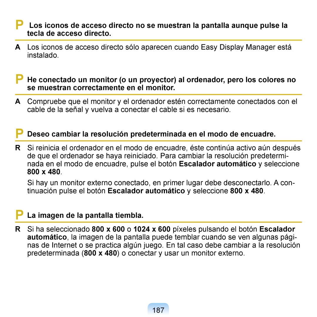 Samsung NP-Q1-V000/SES, NP-Q1-V005/SEI, NP-Q1-M000/SES manual La imagen de la pantalla tiembla 