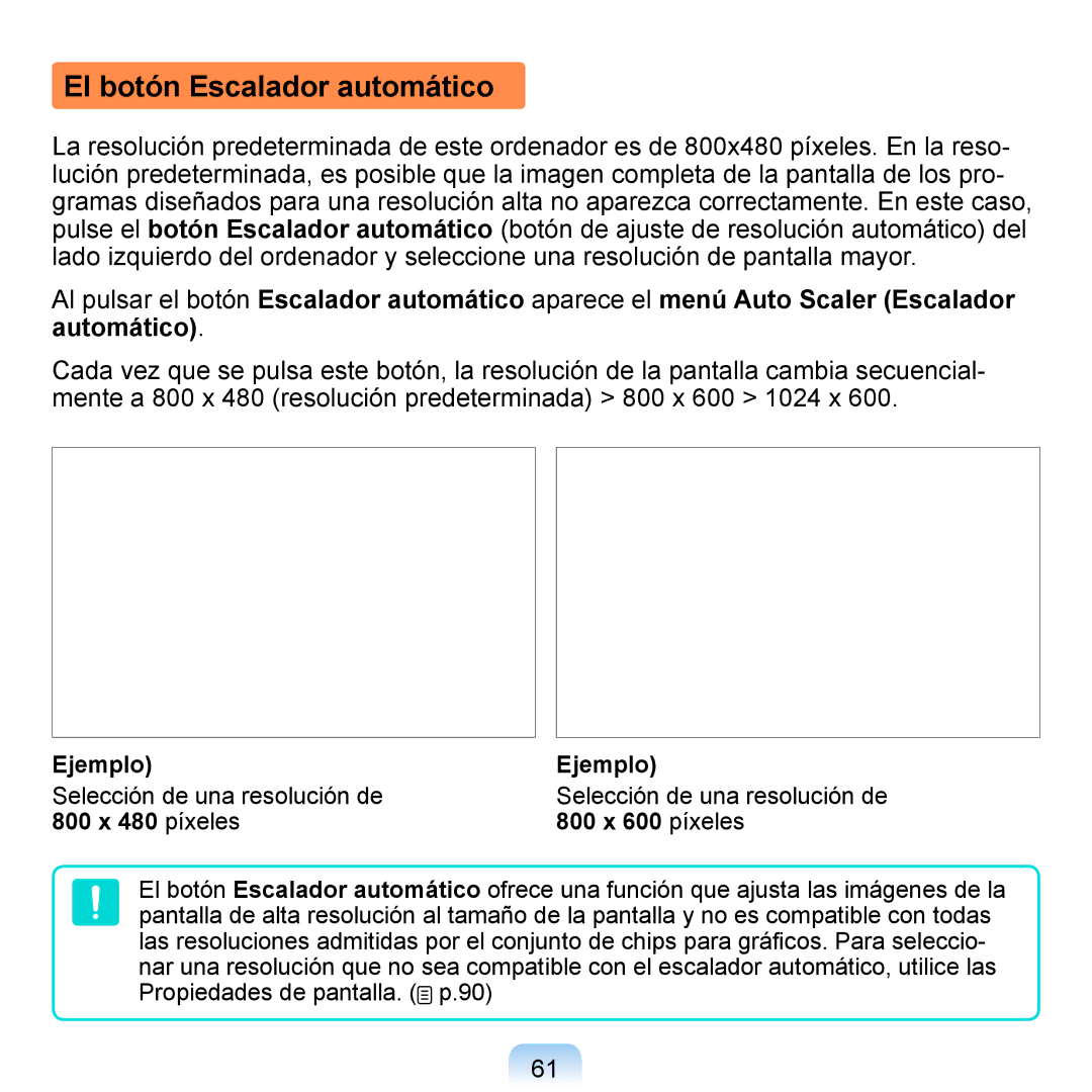 Samsung NP-Q1-V000/SES, NP-Q1-V005/SEI, NP-Q1-M000/SES manual El botón Escalador automático, Ejemplo 