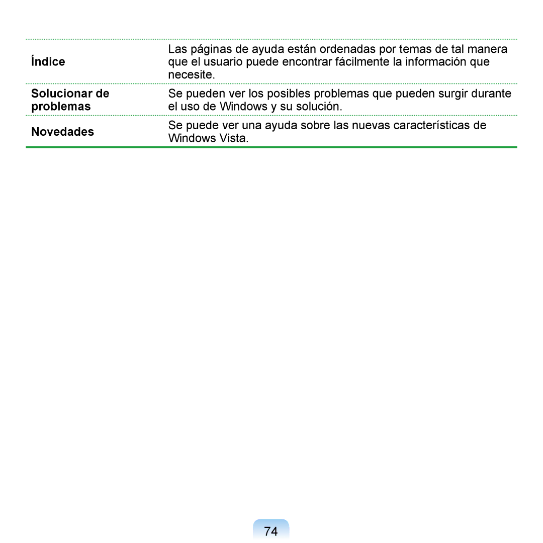 Samsung NP-Q1-M000/SES, NP-Q1-V005/SEI, NP-Q1-V000/SES manual Índice Solucionar de problemas Novedades 