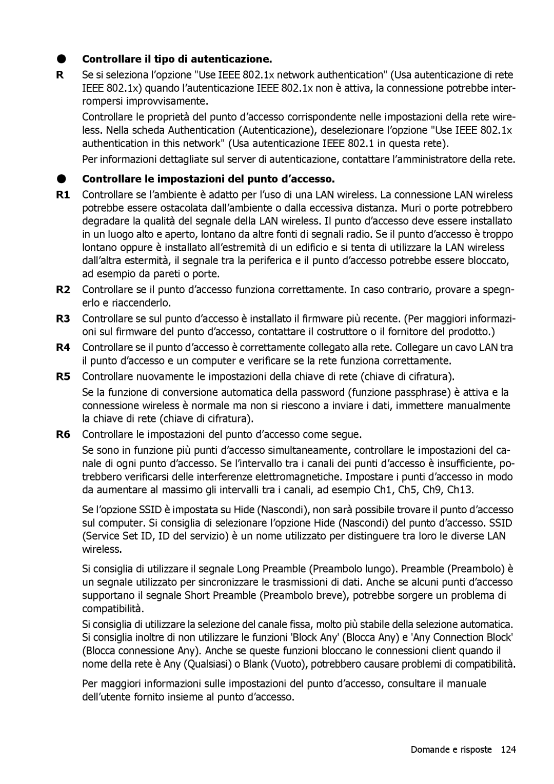 Samsung NP-Q1BM001/SEI manual Controllare il tipo di autenticazione, Controllare le impostazioni del punto d’accesso 