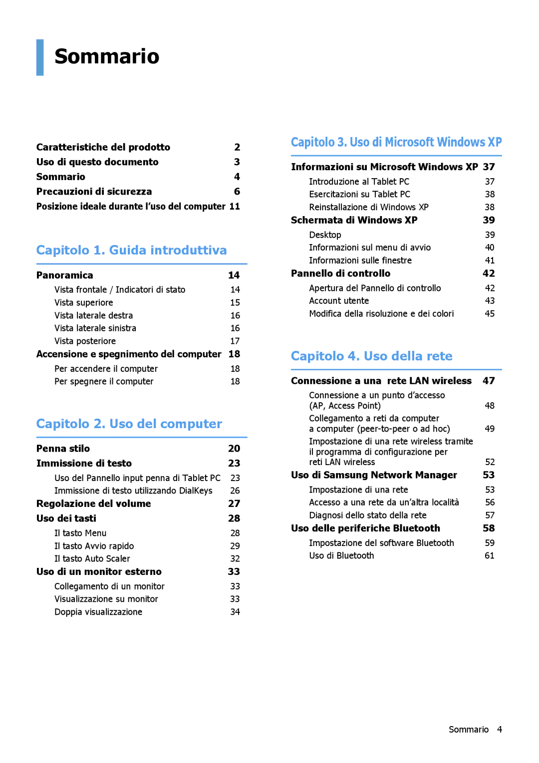 Samsung NP-Q1BM001/SEI manual Sommario 