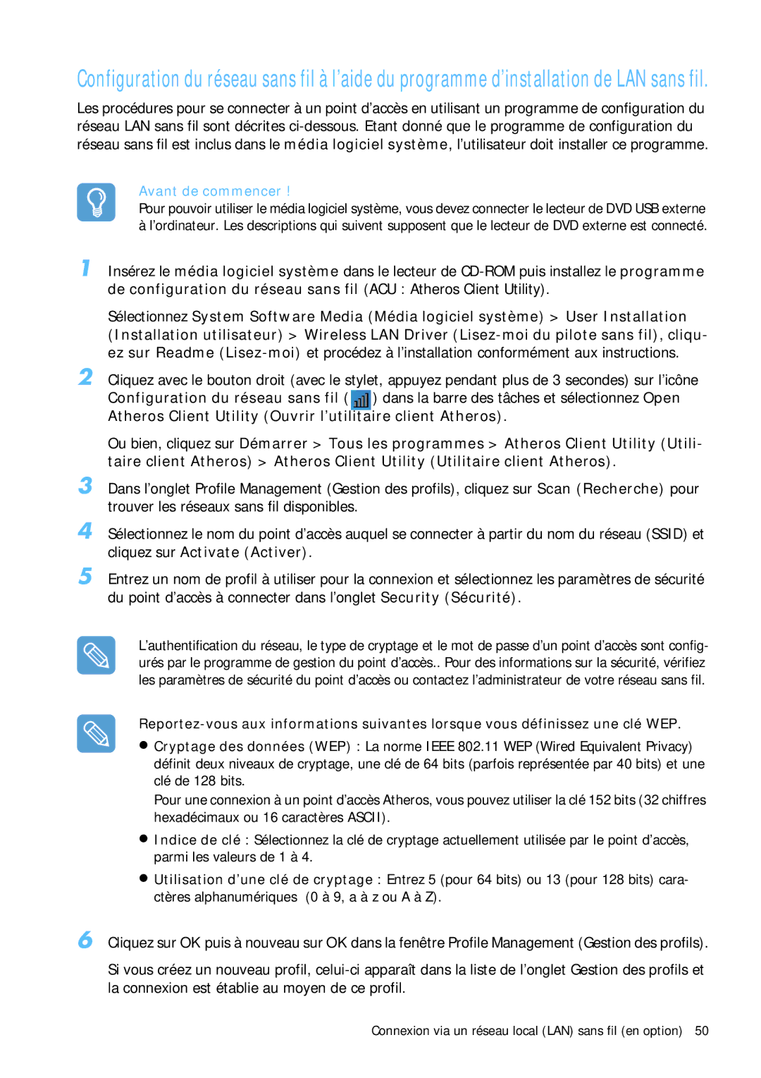 Samsung NP-Q1BV002/SEF, NP-Q1BV000/SEF, NP-Q1BV003/SEF, NP-Q1BV001/SEF manual Avant de commencer 