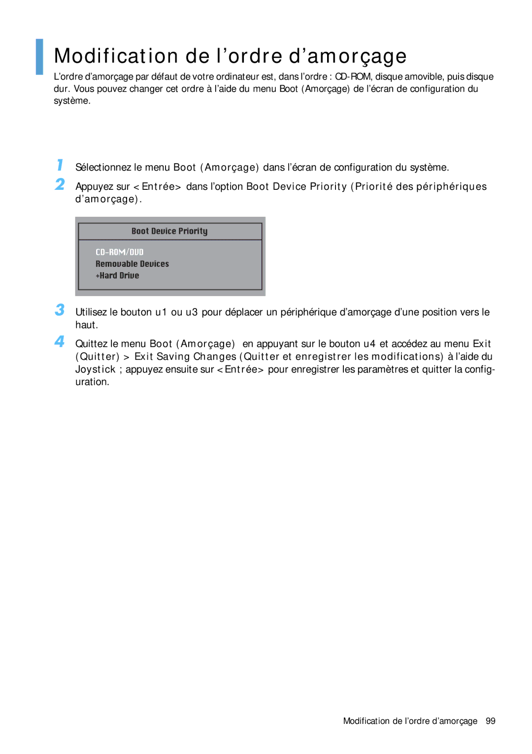 Samsung NP-Q1BV001/SEF, NP-Q1BV000/SEF, NP-Q1BV003/SEF, NP-Q1BV002/SEF manual Modification de l’ordre d’amorçage 