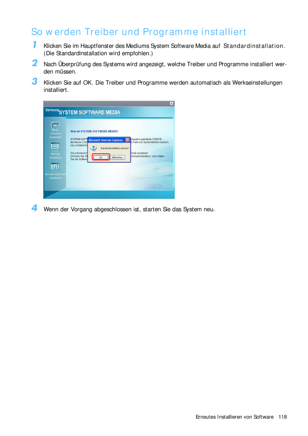 Samsung NP-Q1BV001/SEG, NP-Q1BV000/SEG manual So werden Treiber und Programme installiert 