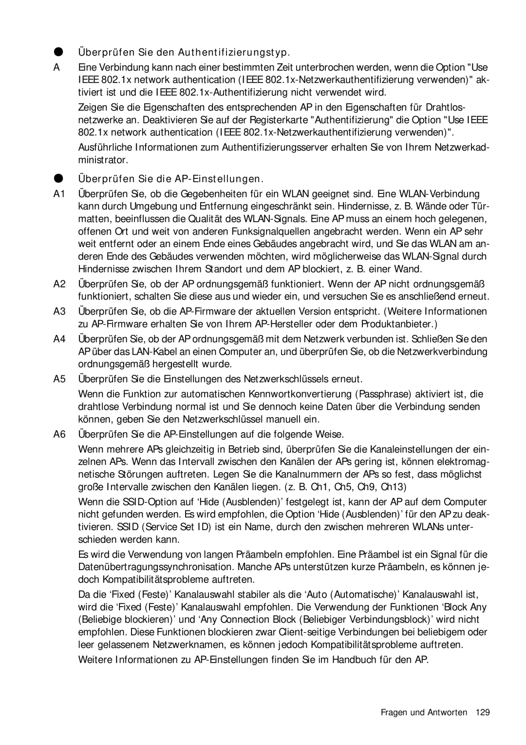 Samsung NP-Q1BV000/SEG, NP-Q1BV001/SEG manual Überprüfen Sie den Authentifizierungstyp, Überprüfen Sie die AP-Einstellungen 