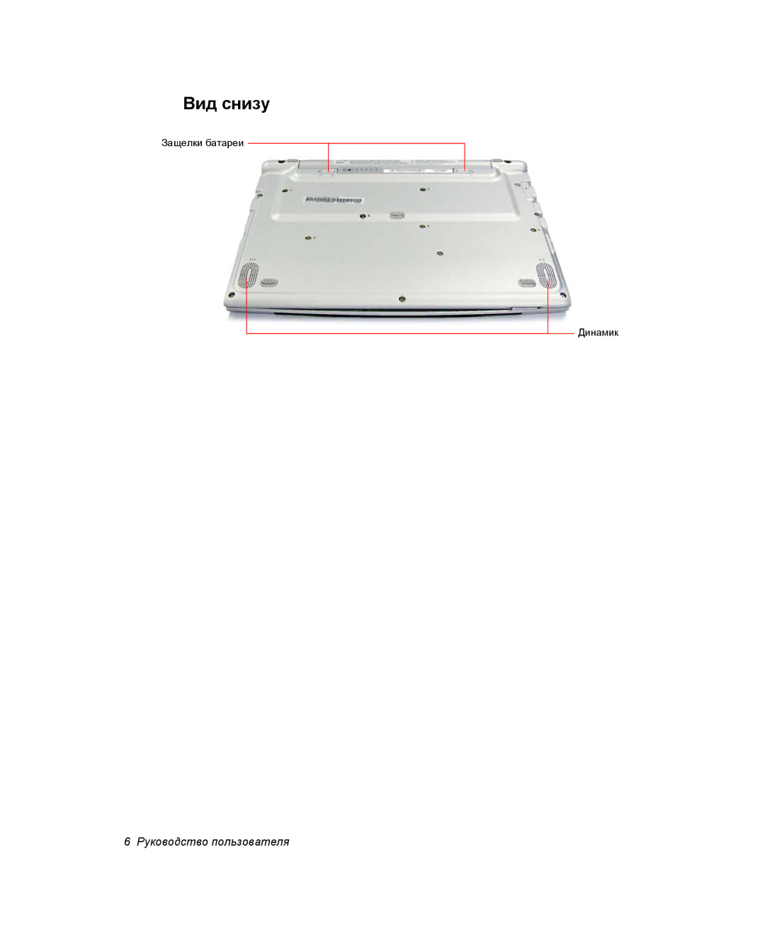 Samsung NP-Q30C001/SEK, NP-Q30C002/SER, NP-Q30C002/SEK, NP-Q30CY01/SER, NP-Q30C001/SER, NP-Q30CY02/SER manual Вид снизу 