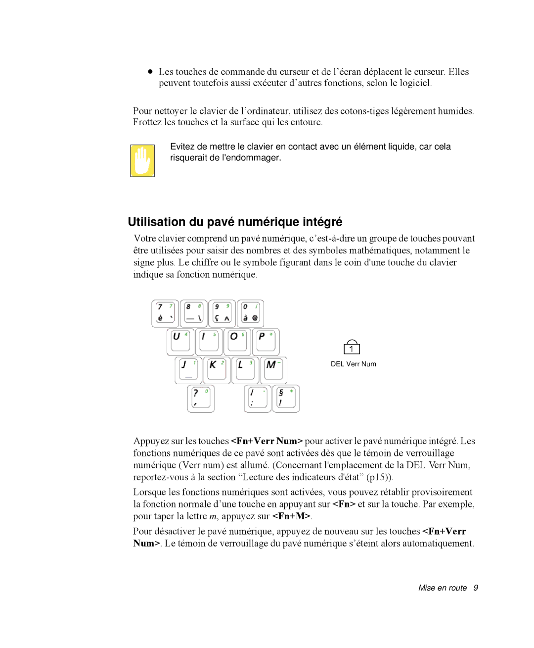 Samsung NP-Q30T003/SEF, NP-Q30T002/SEF, NP-Q30TY01/SEF, NP-Q30T001/SEF, NP-Q30CY00/SEF Utilisation du pavé numérique intégré 