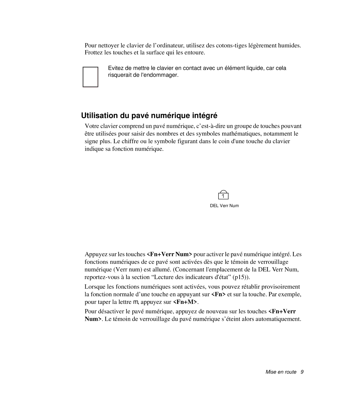 Samsung NP-Q30TY02/SEF, NP-Q30T002/SEF, NP-Q30TY01/SEF, NP-Q30T001/SEF, NP-Q30CY00/SEF Utilisation du pavé numérique intégré 