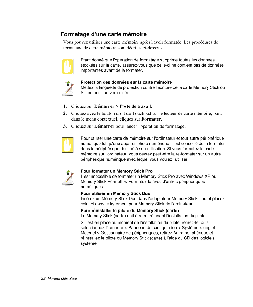 Samsung NP-Q30CY00/SEF, NP-Q30T002/SEF manual Formatage dune carte mémoire, Protection des données sur la carte mémoire 