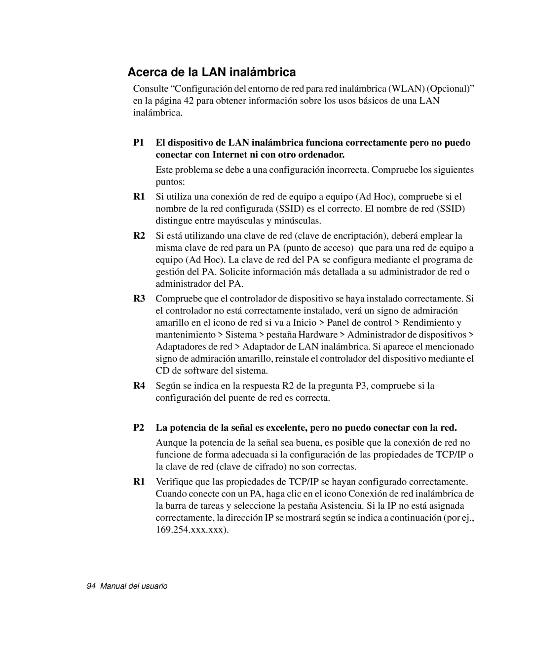 Samsung NP-Q30CY01/SES, NP-Q30TY02/SES, NP-Q30T001/SES, NP-Q30C002/SES, NP-Q30TY01/SEP manual Acerca de la LAN inalámbrica 