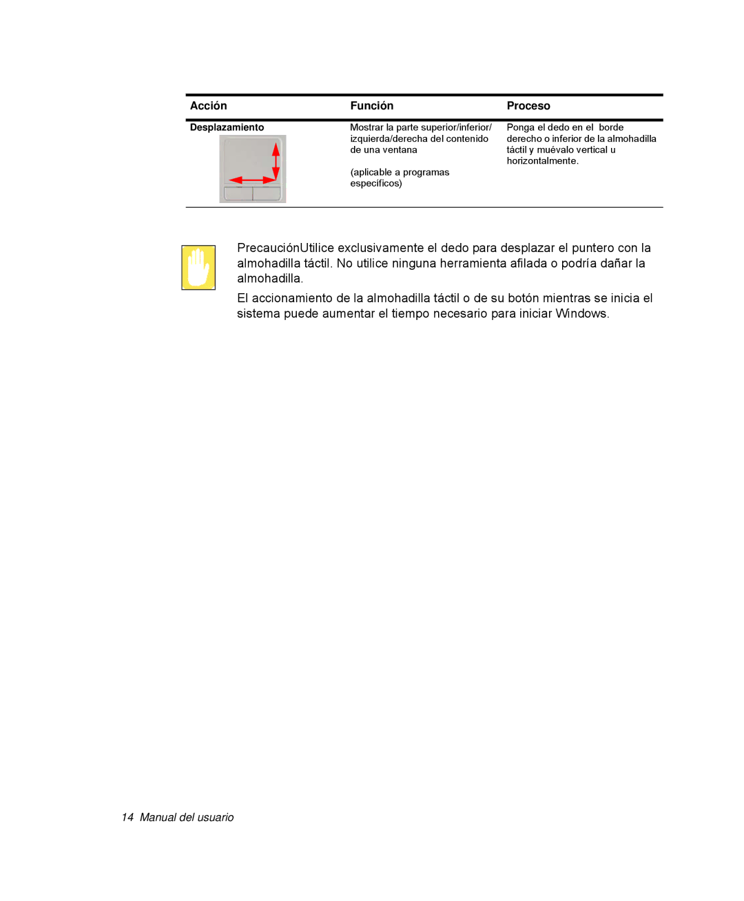 Samsung NP-P40CV03/SES, NP-Q30TY02/SES, NP-Q30T001/SES, NP-Q30CY01/SES, NP-Q30C002/SES, NP-Q30TY01/SEP manual Acción Función 