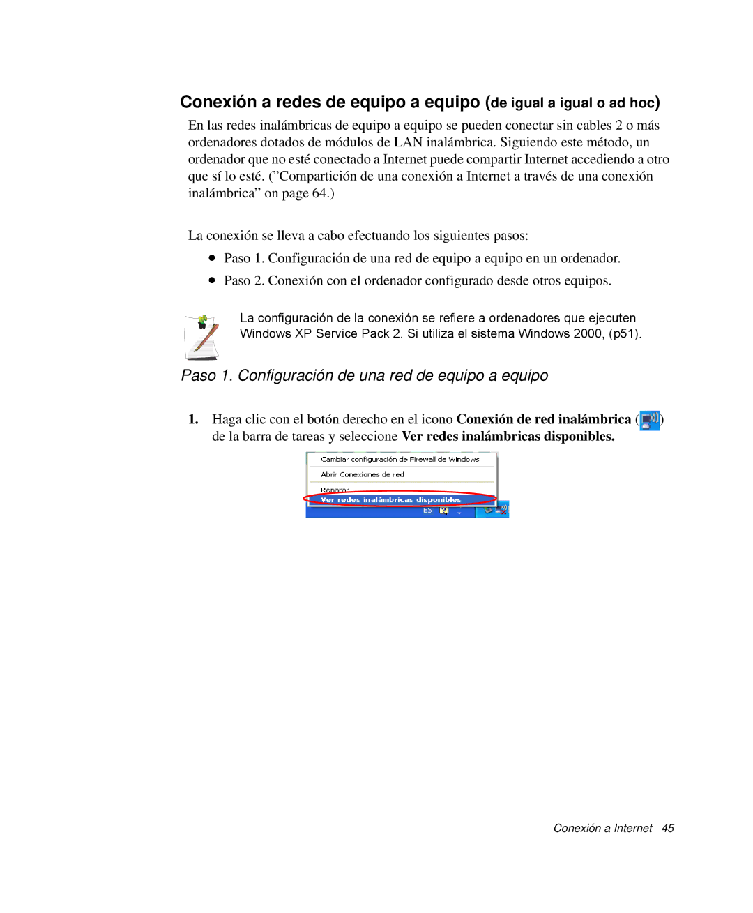 Samsung NP-Q30T004/SES, NP-Q30TY02/SES, NP-Q30T001/SES, NP-Q30CY01/SES Paso 1. Configuración de una red de equipo a equipo 