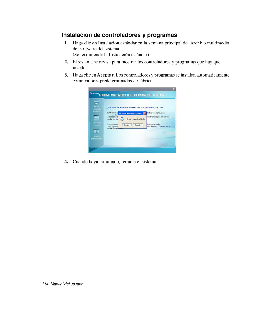 Samsung NP-Q30CY00/SES, NP-Q30TY02/SES, NP-Q30T001/SES, NP-Q30CY01/SES manual Instalación de controladores y programas 