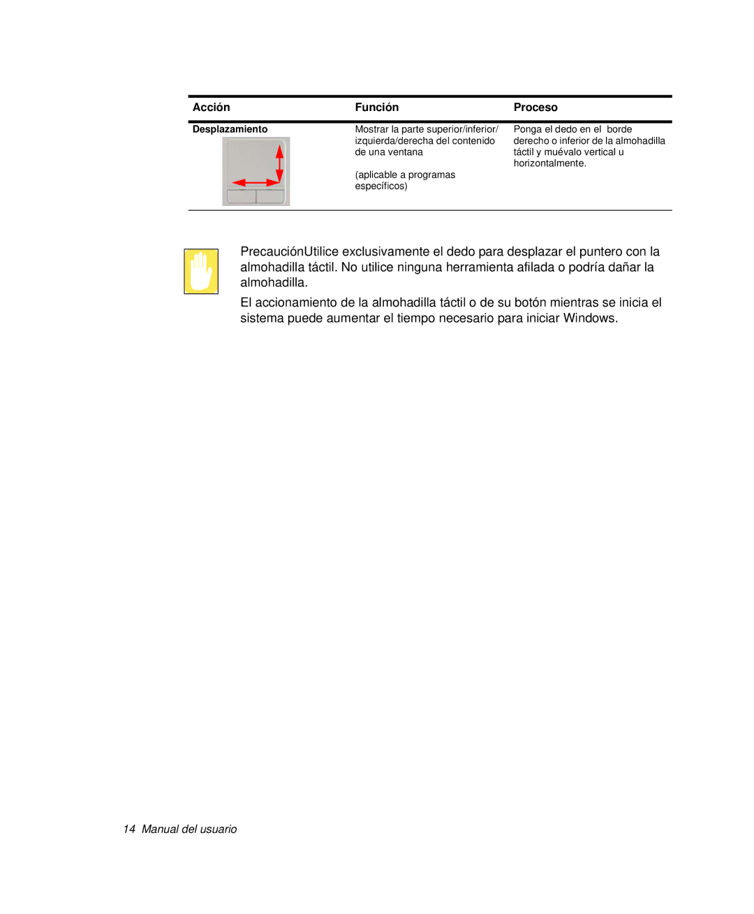 Samsung NP-Q30TY03/SES, NP-Q30TY02/SES, NP-Q30T001/SES, NP-Q30CY01/SES, NP-Q30C002/SES, NP-Q30TY01/SEP manual Acción Función 