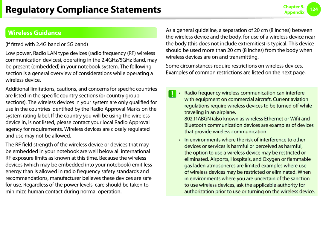 Samsung NP-Q330-JS02HU, NP-Q330-JS01DE, NP-Q330-JS04DE, NP-Q330-JS01AT Regulatory Compliance Statements, Wireless Guidance 