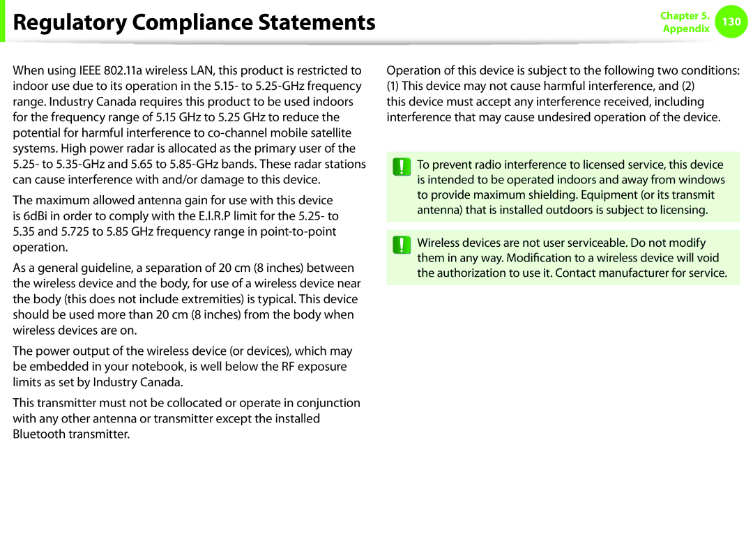 Samsung NP-Q330-JS01IL, NP-Q330-JS01DE, NP-Q330-JS04DE, NP-Q330-JS01AT, NP-Q330-JS03DE manual Regulatory Compliance Statements 