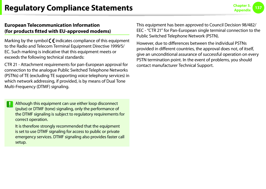 Samsung NP-Q330-JS02TR, NP-Q330-JS01DE, NP-Q330-JS04DE, NP-Q330-JS01AT, NP-Q330-JS03DE manual Regulatory Compliance Statements 