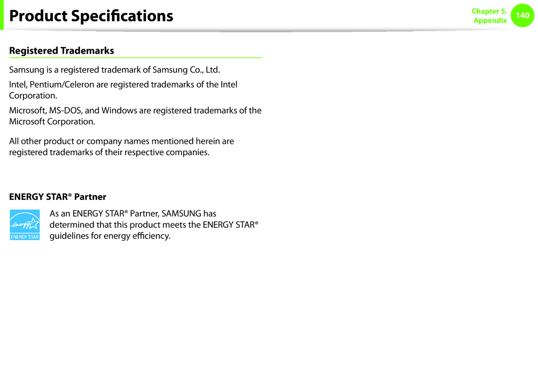 Samsung NP-Q530-JS01DE, NP-Q330-JS01DE, NP-Q330-JS04DE, NP-Q330-JS01AT manual Registered Trademarks, Energy Star Partner 