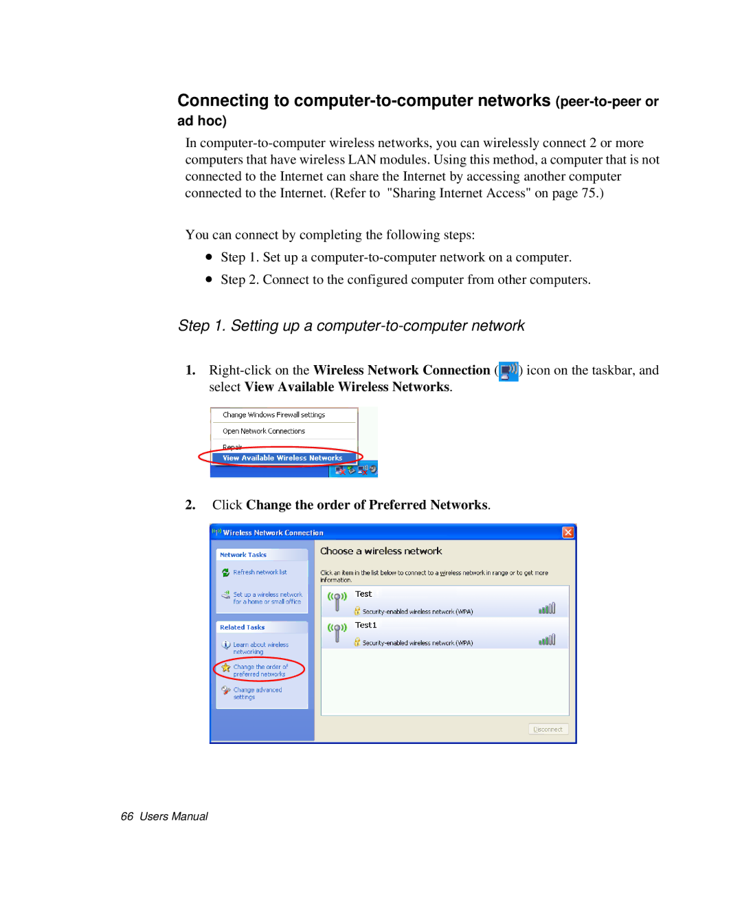 Samsung NP-Q35BC01/SEK, NP-Q35-BT1/SEK, NP-Q35C000/SEB manual Connecting to computer-to-computer networks peer-to-peer or 