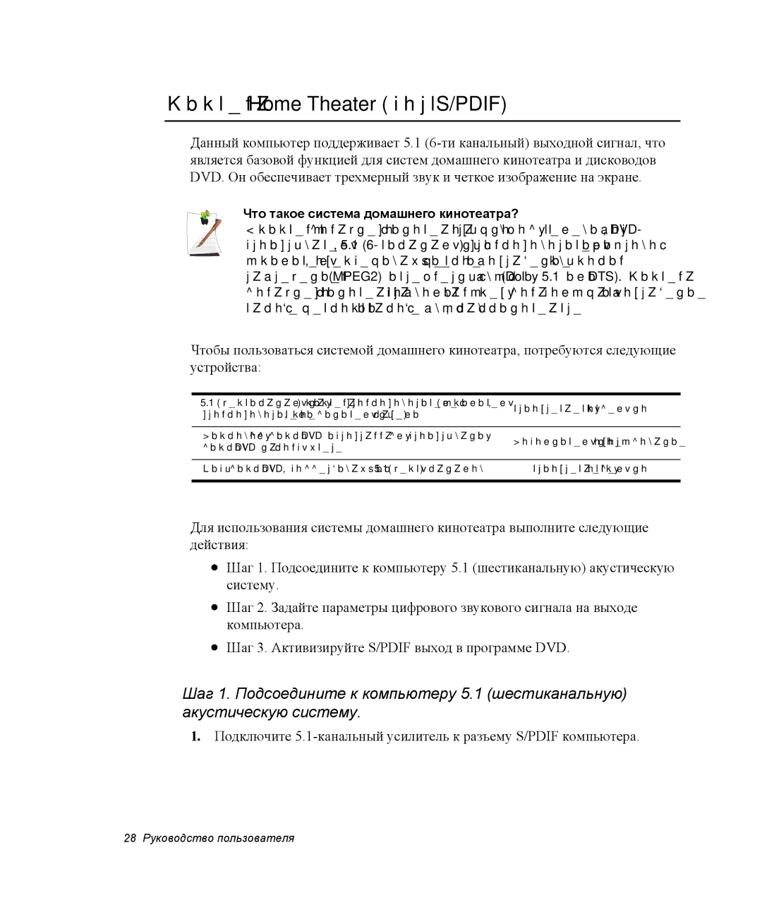 Samsung NP-Q35C007/SER, NP-Q35T000/SER manual Система Home Theater порт S/PDIF, Что такое система домашнего кинотеатра? 