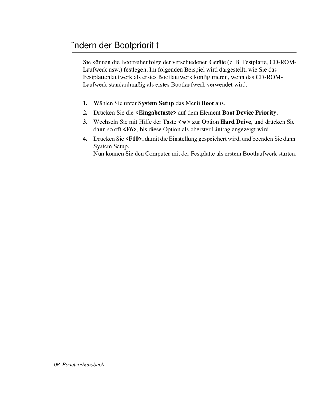 Samsung NP-Q40T001/SEG, NP-Q40T002/SEG, NP-Q40T000/SEG, NP-Q40C000/SEG, NP-Q40B000/SEG manual Ändern der Bootpriorität 