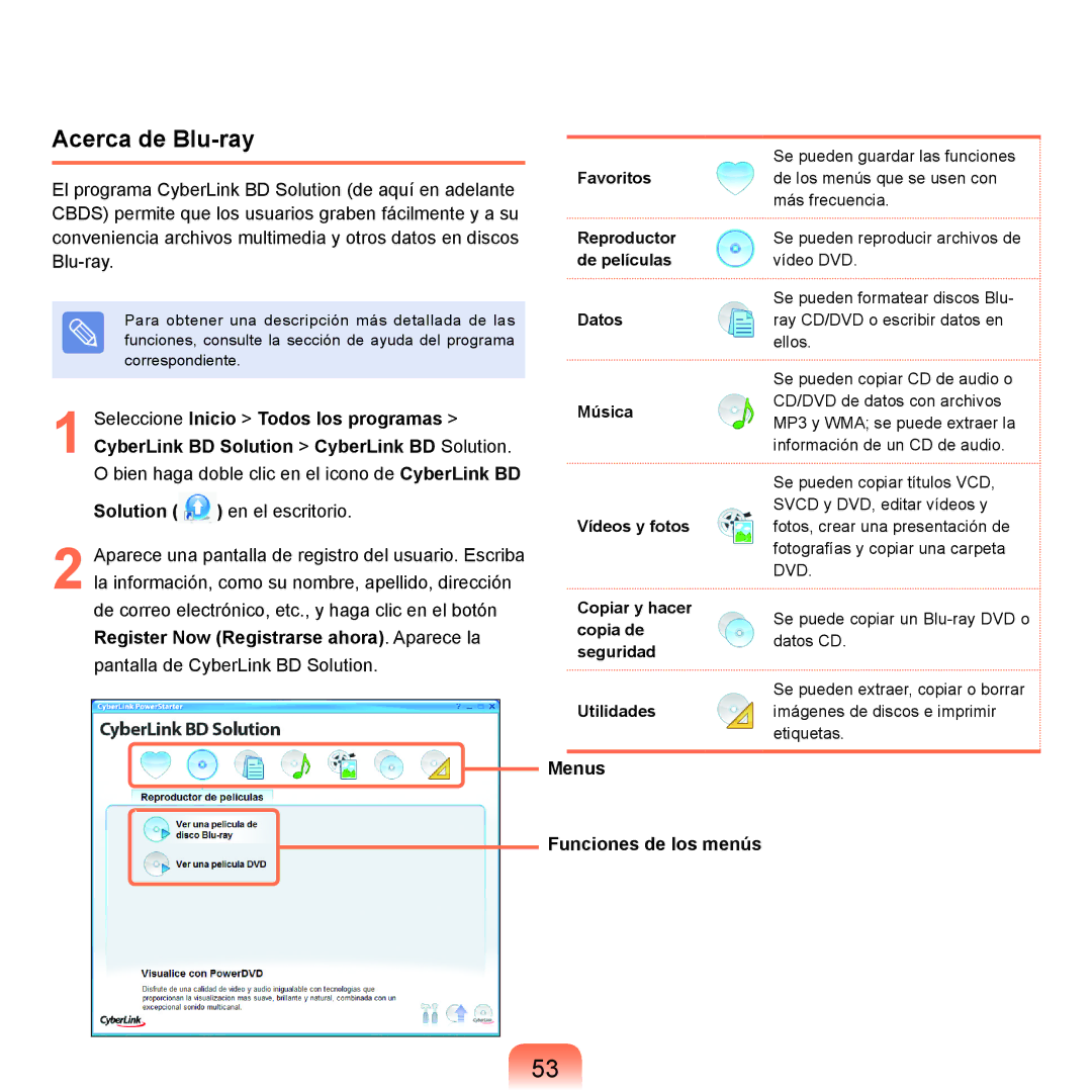 Samsung NP-Q45A001/SES, NP-Q45A003/SES, NP-Q45A007/SES, NP-Q45A006/SES, NP-Q45A005/SES, NP-Q45A000/SES manual Acerca de Blu-ray 