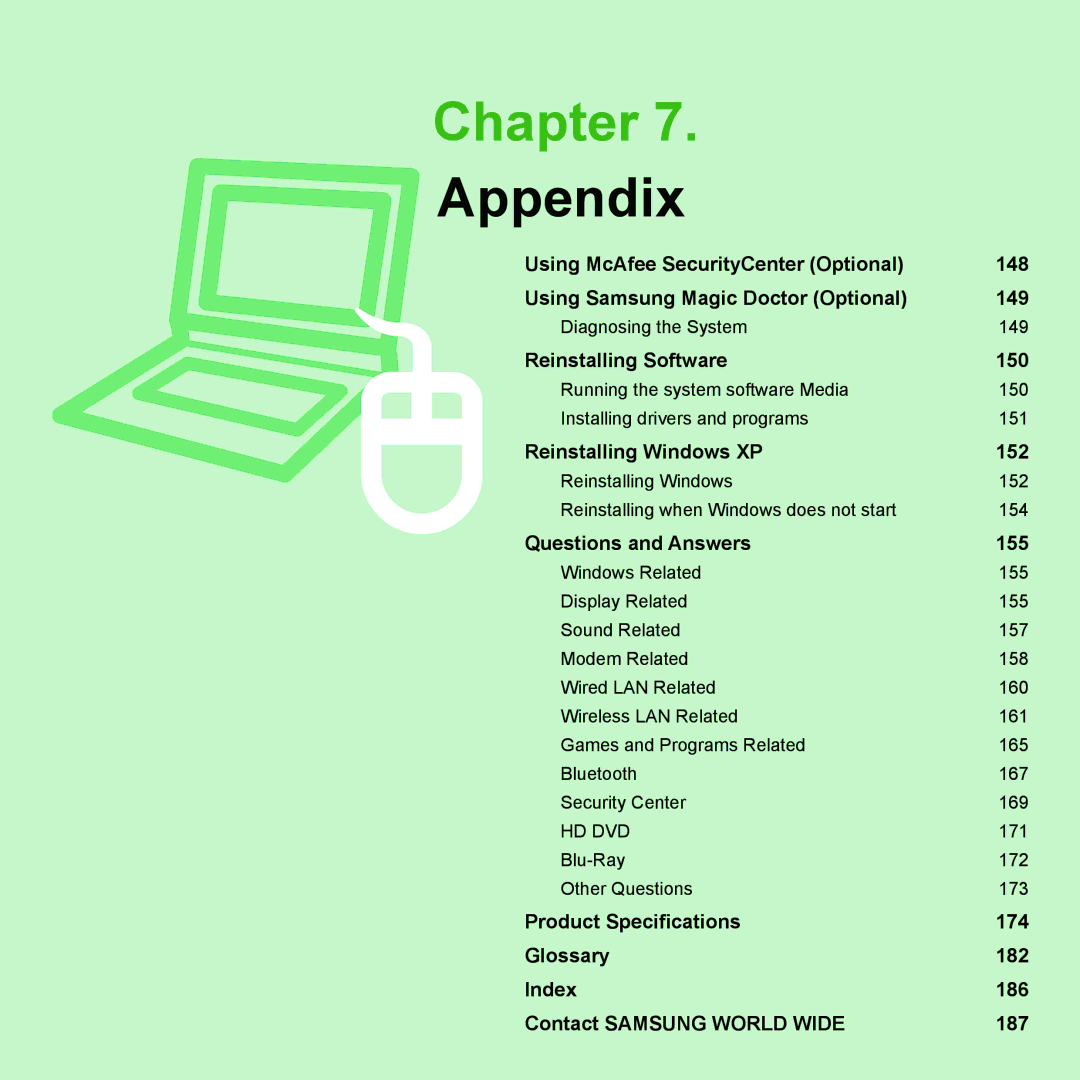 Samsung NP-Q45AV01/SPL manual Appendix 