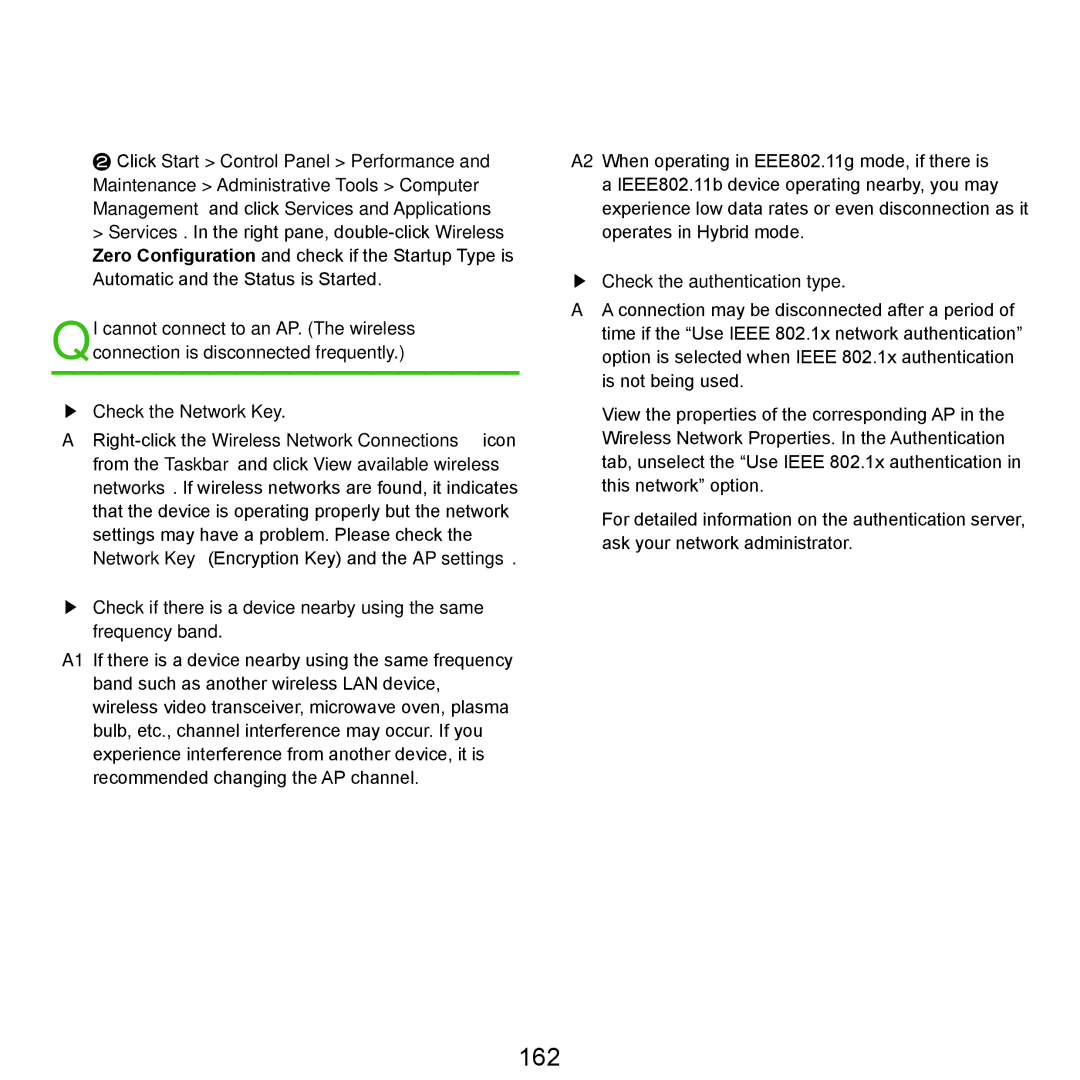 Samsung NP-Q45AV01/SPL manual 162, Check the authentication type 