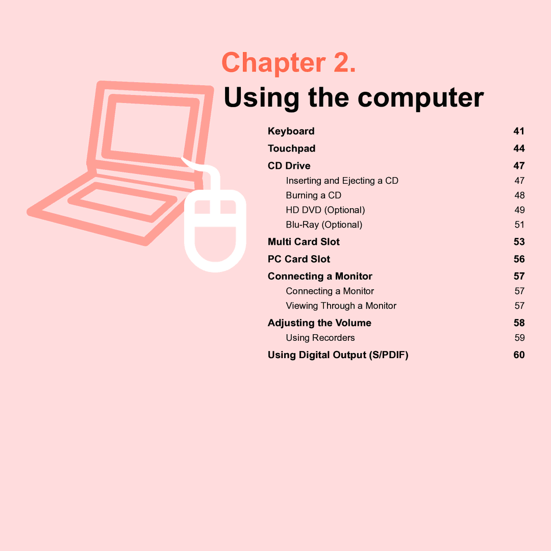 Samsung NP-Q45AV01/SPL manual Connecting a Monitor Viewing Through a Monitor, Using Recorders 