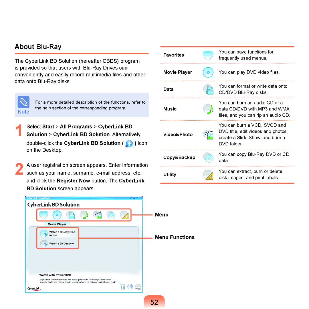 Samsung NP-Q45AV01/SPL manual About Blu-Ray 