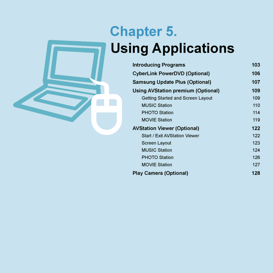 Samsung NP-Q45AV02/SEB, NP-Q45AVB1/SEK manual Using Applications 