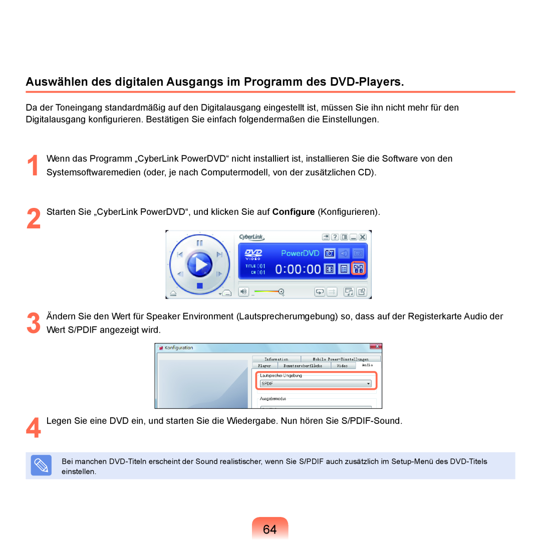 Samsung NP-Q45A006/SEG, NP-Q45F001/SEG, NP-Q45A008/SEG manual Auswählen des digitalen Ausgangs im Programm des DVD-Players 