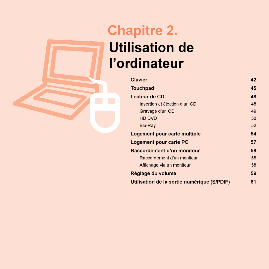 Samsung NP-Q70AV02/SEF, NP-Q70AV01/SEF, NP-Q70A000/SEF manual Insertion et éjection d’un CD Gravage d’un CD, Blu-Ray 