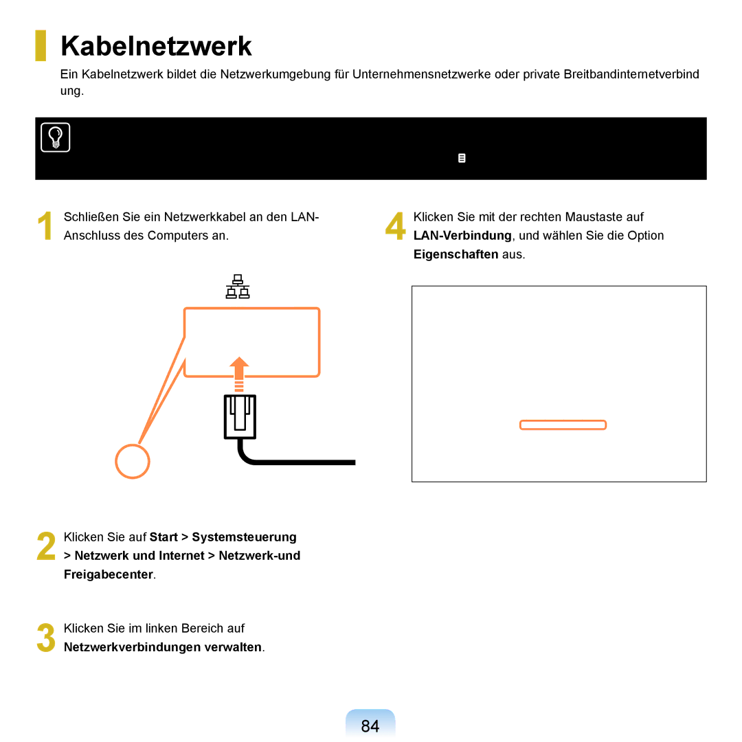 Samsung NP-R20F002/SEG, NP-R20F003/SEG, NP-R20F001/SEG, NP-R20A000/SEG, NP-R20F000/SEG manual Kabelnetzwerk, Eigenschaften aus 