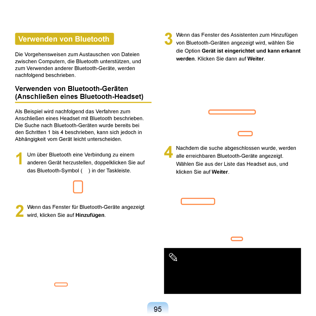 Samsung NP-R20F003/SEG, NP-R20F002/SEG, NP-R20F001/SEG, NP-R20A000/SEG, NP-R20F000/SEG manual Verwenden von Bluetooth 