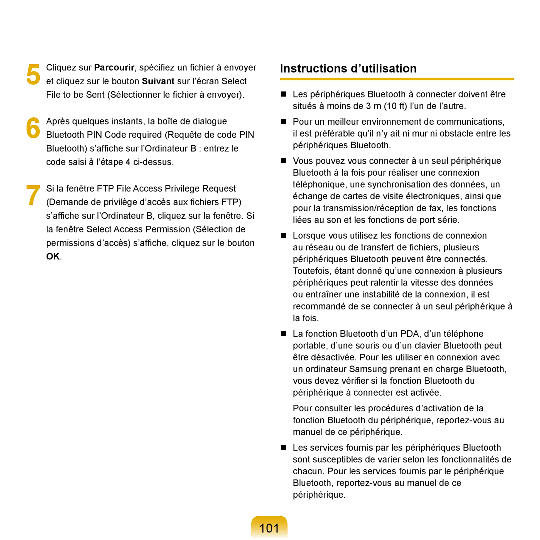 Samsung NP-R25A001/SEF, NP-R25A000/SEF manual 101, Instructions d’utilisation 