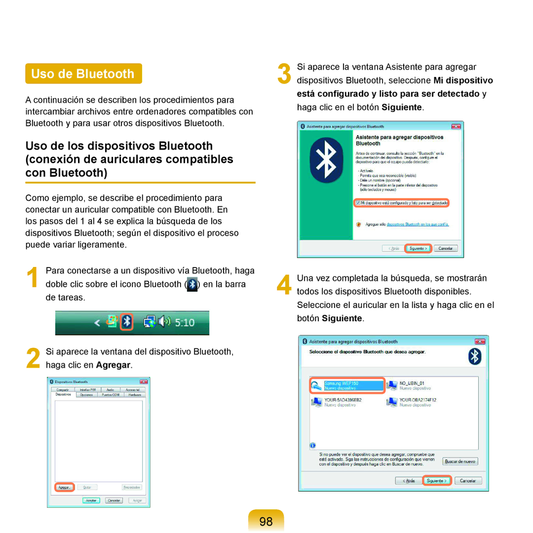 Samsung NP-R25A000/SES, NP-R25A001/SES manual Uso de Bluetooth 