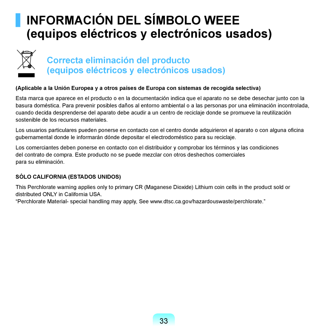 Samsung NP-R40FY0B/SES, NP-R40FY07/SES, NP-R40FY00/SES, NP-R40XY01/SES, NP-R40FY0A/SES manual Sólo California Estados Unidos 