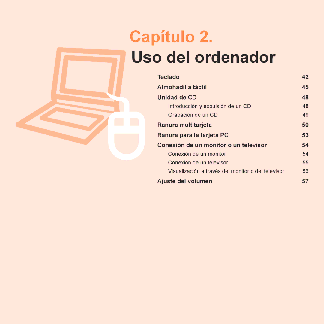 Samsung NP-R40FY07/SES, NP-R40FY00/SES, NP-R40XY01/SES manual Capítulo, Introducción y expulsión de un CD Grabación de un CD 