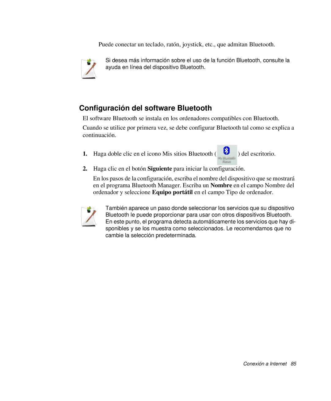 Samsung NP-R40K008/SES, NP-R40FY07/SES, NP-R40FY00/SES, NP-R40XY01/SES, NP-R40R001/SES Configuración del software Bluetooth 