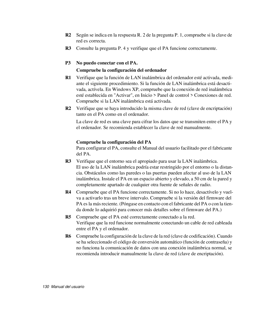 Samsung NP-R40FY01/SES, NP-R40FY07/SES, NP-R40FY00/SES, NP-R40XY01/SES, NP-R40R001/SES manual Compruebe la configuración del PA 