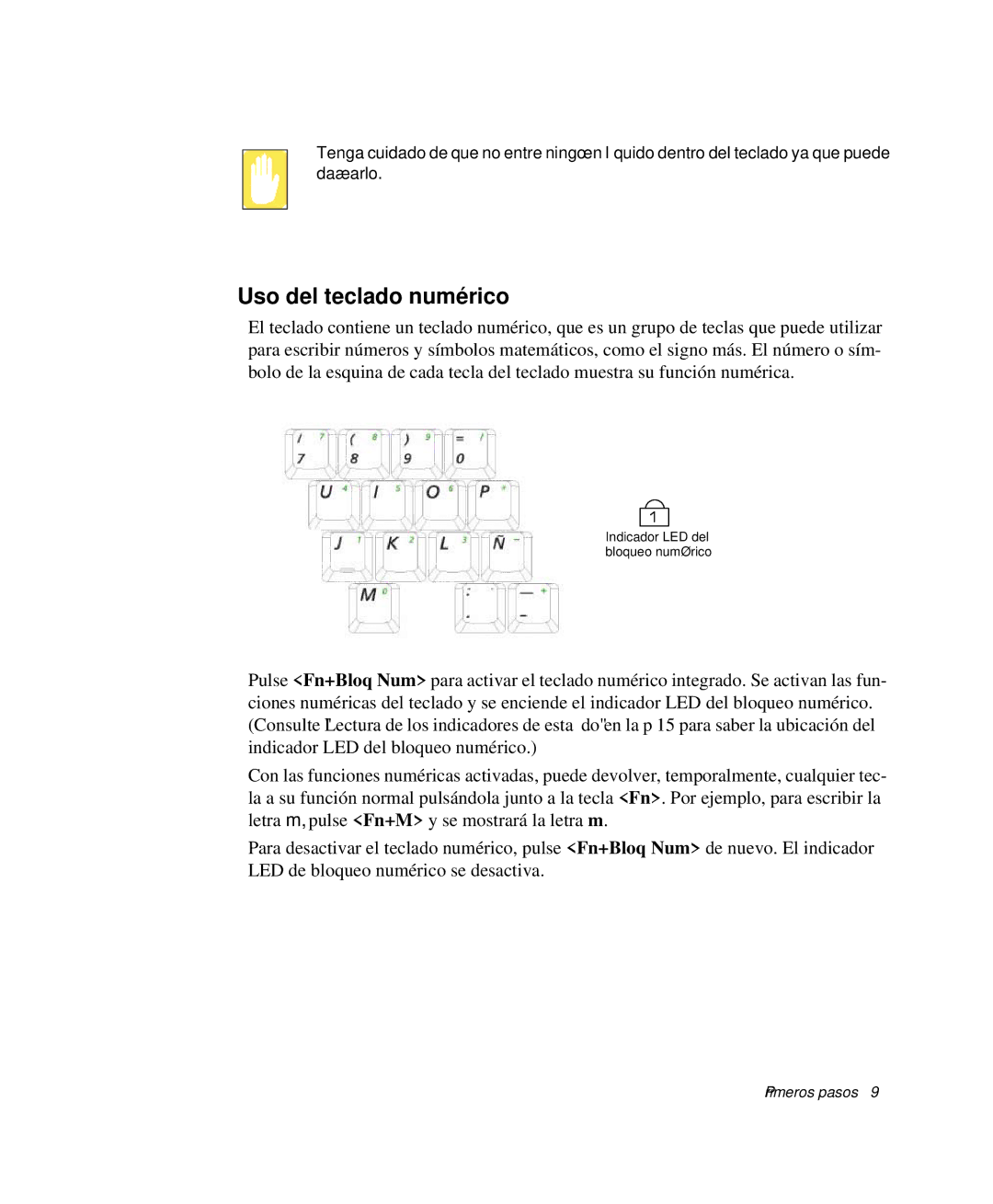 Samsung NP-R40FY00/SES, NP-R40FY07/SES, NP-R40XY01/SES, NP-R40R001/SES, NP-R40K00A/SES manual Uso del teclado numérico 