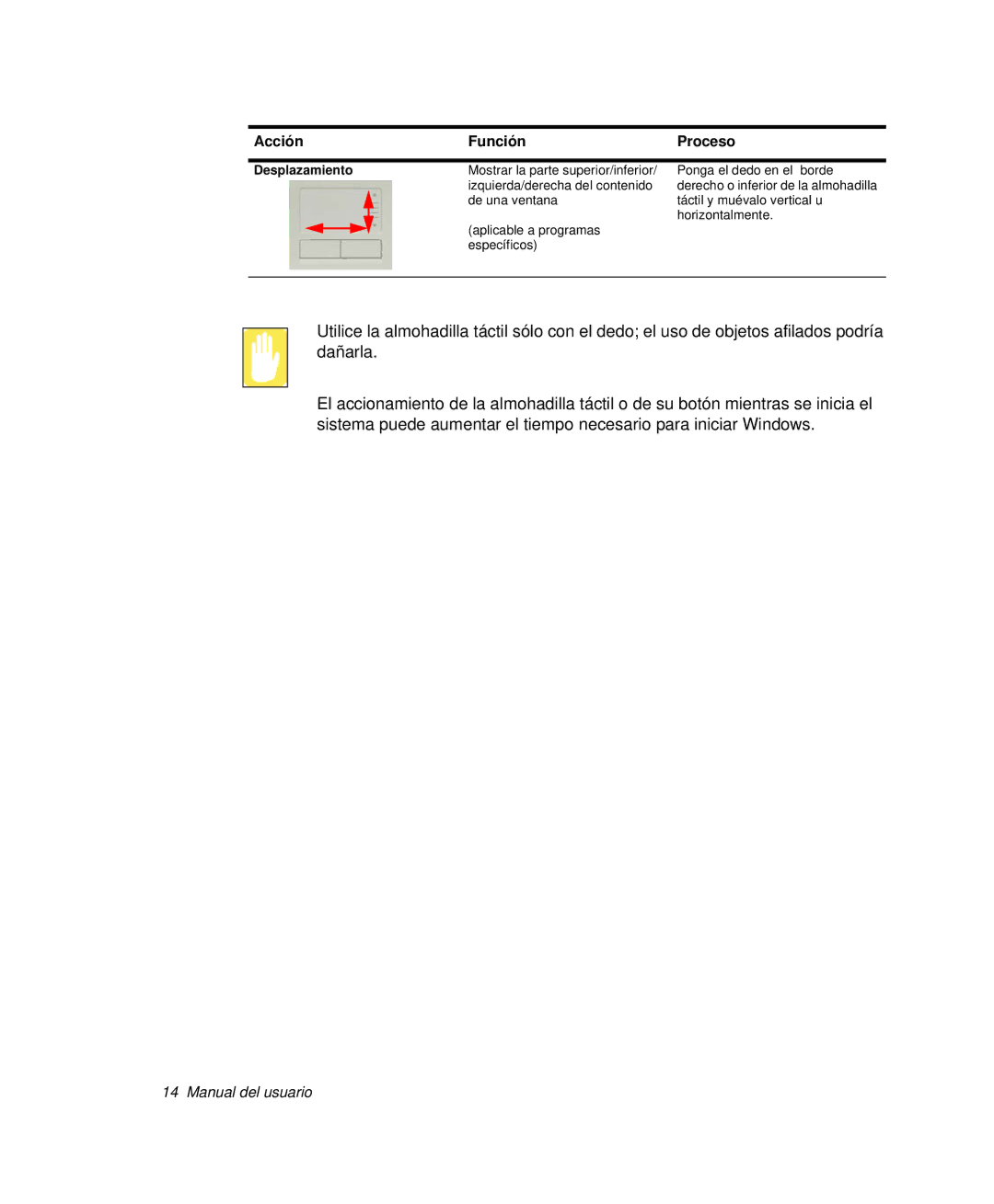 Samsung NP-R40K003/SES, NP-R40FY07/SES, NP-R40FY00/SES, NP-R40XY01/SES, NP-R40R001/SES, NP-R40K00A/SES manual Acción Función 