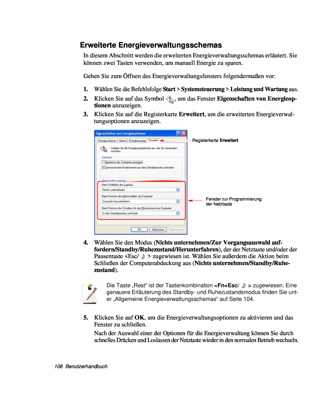 Samsung NP-R40/K00/SEG, NP-R40FY0B/SEG, NP-R40FY03/SEG manual Erweiterte Energieverwaltungsschemas, Benutzerhandbuch 