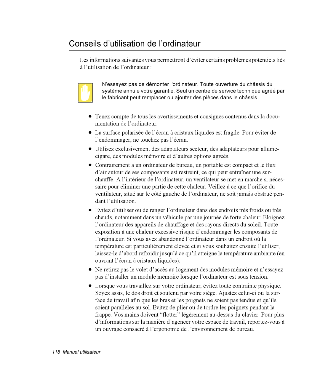 Samsung NP-R40FY05/SEF, NP-R40R001/SEF, NP-R40FY00/SEF, NP-R40FY01/SEF, NP-R40R000/SEF Conseils d’utilisation de l’ordinateur 